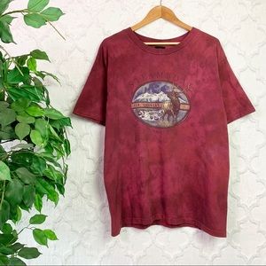 Vintage Red Steamboat Colorado Red Tie-Dye Tee